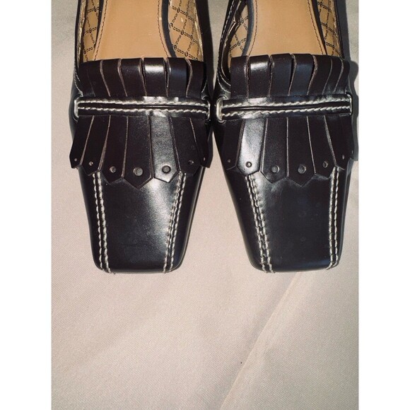 Etienne Aigner Eberhart Leather Slingback Square Toe Heels Size 7.5 - Picture 2 of 8